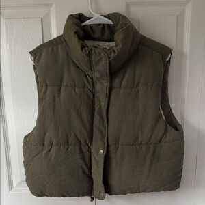 T.J.Maxx Olive Green Puffer Vest